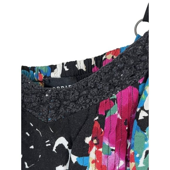 Torrid Top Women 1X Blue Pullover Tank Floral Smock Lace Cami Boho Western Flowy - Picture 4 of 14